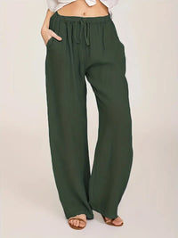 Eirlys | Damen Hose mit Kordelzug – Grün