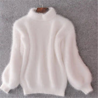 Sayvellae | Pullover im Vintage-Angora-Stil – Weiß