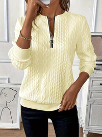 Lea | Damen Klassiker Zopfstrickpullover – Gelb