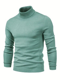 Pullover Herren Rollkragen Slim Fit | Langarm Smart Casual – Grün