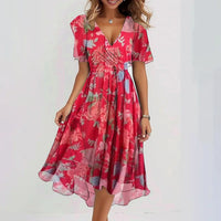 Cirae - Soft-Touch-Sommerkleid – Rot