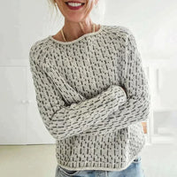 Eleganter Grauer Strickpullover für Damen | Langarm – Grau