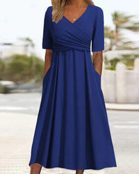 Celeste - Modisches Crossover-Kleid – Blau