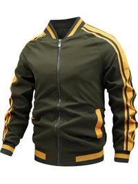 Kurtka | Sportliche Jacke mit dynamischem Streifen – Olivgrün