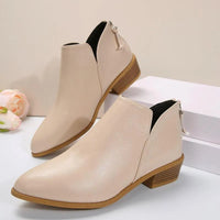 Heidi-Mode | Ankle boots with thick heel and zipper – Naturweiß