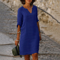 Sara - Elegantes, einfaches Kleid – Violett