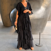 Riza - Elegant geschnittenes Plisseekleid – Schwarz