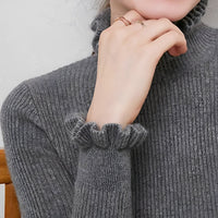 Alva - Stilvoller Damenpullover mit Rollkragen – Grau