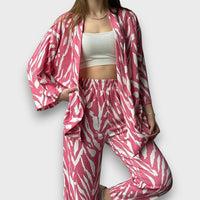 Zana – Zweiteiler mit Zebramuster – Rosa