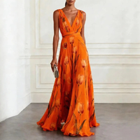 Agathe | Stilvolles Langes Maxikleid – Orange