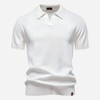 Aldric | Herren Kurzarm Poloshirt mit Strukturmuster – Weiß