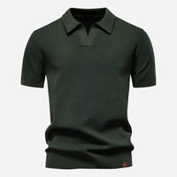Aldric | Herren Kurzarm Poloshirt mit Strukturmuster – Oliv