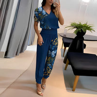 Alexandra | Trendiges Set mit Bluse und Hose – Blau