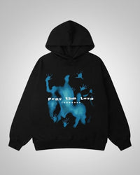 Andrew| Herren Oversized Bedruckter Hoodie – Schwarz