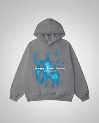 Andrew| Herren Oversized Bedruckter Hoodie – Grau