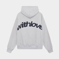 Angelika | Damen Oversized Bedruckter Kapuzenpullover – Grau