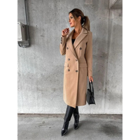 Annika | Langer Trenchcoat Wintermantel – Khaki