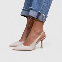Bella - Damen Elegante Absatzschuhe mit Komfortfutter – Weißes Leder