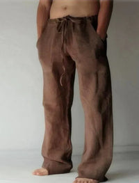Arthur | Herren Weite Leinen Baggyhose – Braun