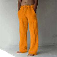 Arthur | Herren Weite Leinen Baggyhose – Gelb