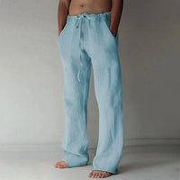 Arthur | Herren Weite Leinen Baggyhose – Blau