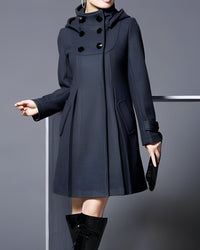 Solvara™ - Elegante Jacke mit Doppeltaschen und Kapuze – Grau