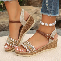 Aveline | Casual Damen-Sandalen mit Strass – Khaki