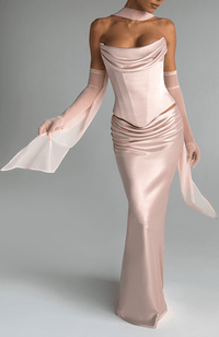 Valentina | Damen Gelber Leichter Stretch Mesh Kleid Schal – Hellrosa