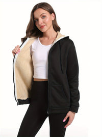 Olinoveia | Plüsch Warmer Hoodie aus Samt für Herbst und Winter – Schwarz