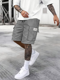 Herren Kordelzug mit Taschen Kurze Hosen – Grau