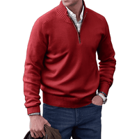 Pullover Herren Reißverschluss Winter | Warm Komfort – Rot