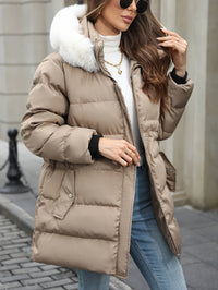 Daunenjacke Damen Mit Kapuze | Gefütterter Winterlook – Khaki