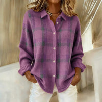 Maribel™ – Klassischer Gestreifter Pullover – Lila