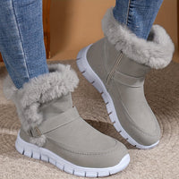 Dreilith | Winter-Schneestiefel für Damen - kuschelig mit Fleece gefüttert, dicke Sohle – Grau