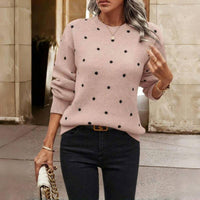 Punkte-Pullover – Verspielte Wärme mit Alltäglicher Eleganz – Rosa