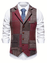Evren - Maßgeschneiderte Patchwork-Weste – Rot