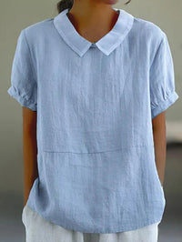 JASMINA - LOCKERE LEINENBLUSE – Blau