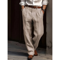 Ben | Herren Freizeit Hose mit Falten – Beige