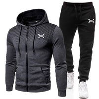 Ben | Herren Sportanzug Set mit Reißverschluss-Hoodie – Dunkelgrau