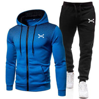 Ben | Herren Sportanzug Set mit Reißverschluss-Hoodie – Blau
