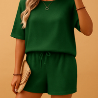 Bequemes Loungewear-Set für Damen | Kurze Hose und Oberteil – Grün