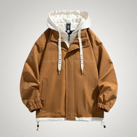Bernd | Herren Lässige Zweifarbige Kapuzenjacke – Braun