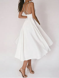 Charline - Elegantes Kleid mit V-Ausschnitt – Weiß