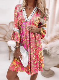 Cassandra | Luftige Blüten Sommerkleid – Rosa
