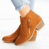 Zeline - Modische Wildlederstiefel – Orange