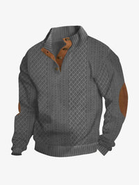 Moritz | Herren Casual Zopfmuster Regular Fit Pullover – Grau