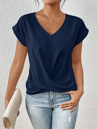 CLEO - LÄSSIGES T-SHIRT MIT SWEETHEART-AUSSCHNITT – Blau