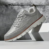HILL - CASUAL-SCHUHE AUS LEDER – Grau