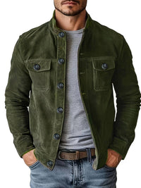 Neeman - Lässige Langarm Jacke Mit Tasche – Oliv