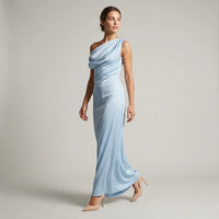 Julia | Damen Festlich Langes Hochzeitsgast Maxikleid – Blau